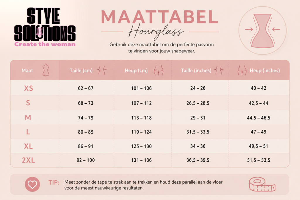 maattabel hourglass